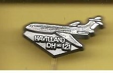 Havilland DH-121  plastic vliegtuig speldje ( C_060 )