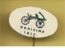 Draisine 1817 blik fiets  speldje ( C_084 )