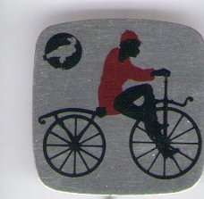 antieke fiets blik speldje ( C_169 )