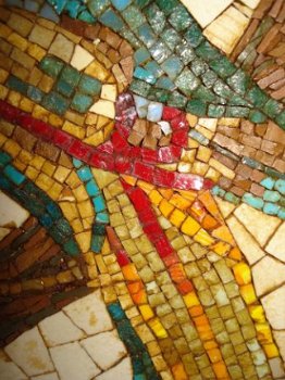 schilderij van mini stukjes mozaiek vogel 22 x 33 cm zonder - 1