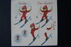 nr.19 KNIPVELLETJE  meisje skieen [rode pak]