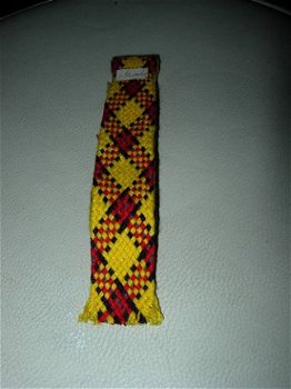 Schuin geruit band, geel/rood/blauw (1,5 M) - 1