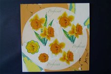nr.281 knipvelletje  geel / oranje bloemen