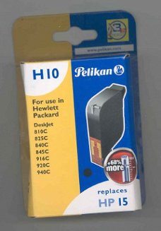 Pelikan H10 inkt cartridge voor gebruik als HP 15 zwart