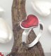Fraaie Zilveren Ring ( 18 mm) met hartvorm ( no 292) - 1 - Thumbnail