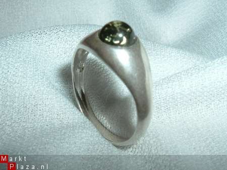 Zilveren ring UNISEX Barnsteen - 1