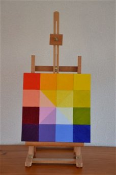Schilderij YL 3: "Color square" (van Yvonne van der Laan)