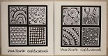 Zentangle kaart 04: 4 raampjes in zwart-wit - 1 - Thumbnail