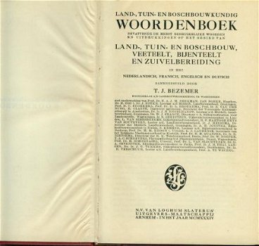 Bezemer, TJ; Land-, Tuin-, en Boschbouwkundig Woordenboek - 1