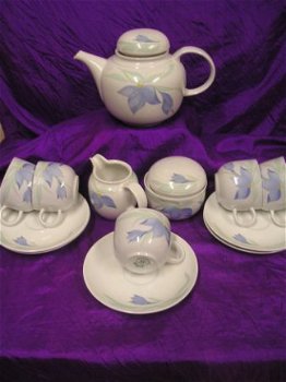 Kahla porselein theeservies,wit/blauw - 1