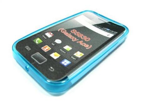 Siliconen Hoesjes voor Samsung S5830 Galaxy Ace, Licht Blauw - 1