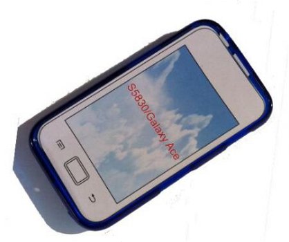Siliconen Hoesjes voor Samsung S5830 Galaxy Ace, Donker Blau - 1