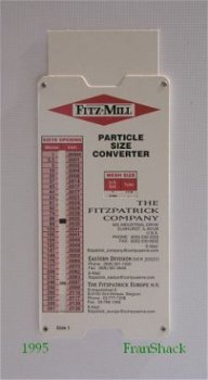 [1995] Particle Size Converter Card, Fitz®Mill, Fitzpatrick - 1