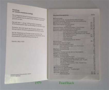 [1979] Kleine Formelsammlung, Info SWHE, Lenze - 2