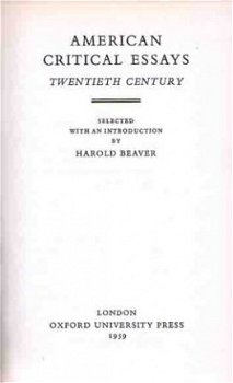 American critical essays. Twentieth century - 1