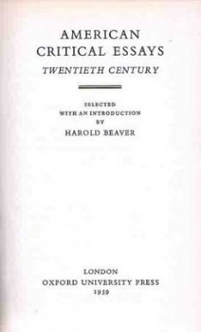 American critical essays. Twentieth century