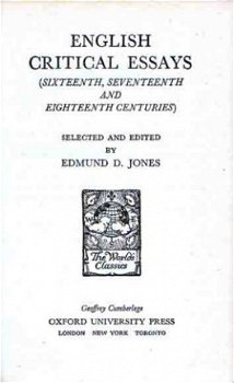 English critical essays. Sixteenth, seventeenth and eighteen - 1