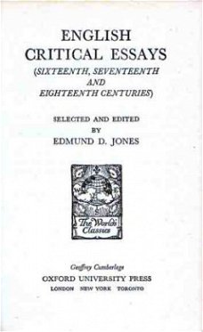 English critical essays. Sixteenth, seventeenth and eighteen