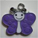 bedeltje/charm emaille :vlinder paars - 23x22 mm (nog 6 st.) - 1 - Thumbnail