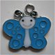 bedeltje/charm emaille :vlinder blauw - 23x22 mm (nog 6 st.) - 1 - Thumbnail