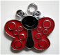 bedeltje/charm emaille :vlinder rood - 23x22 mm (nog 12 st.) - 1 - Thumbnail