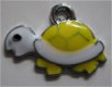 bedeltje/charm emaille :schildpad geel - 24x17 mm (nog 2) - 1 - Thumbnail