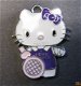 bedeltje/charm emaille :hello kitty tennis paars - 20x27 mm - 1 - Thumbnail