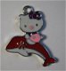 bedeltje/charm emaille :hello kitty +dolfijn rood - 27x21 mm - 1 - Thumbnail