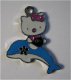 bedeltje/charm emaille :hello kitty +dolfijn blauw -27x21 mm - 1 - Thumbnail