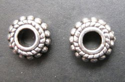 tibetaans zilveren spacers 20 - 7,5 mm: 10 voor 0,75