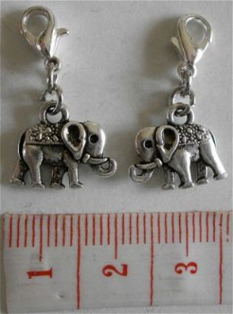 Natuur : Dieren : Charm olifant 14 x 12 mm. - 1