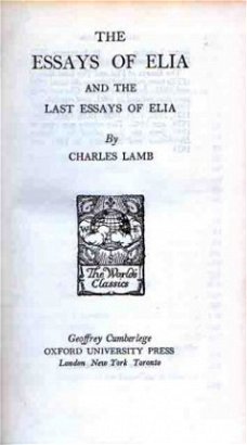 The essays of Elia and the last essays of Elia