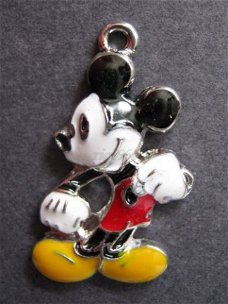 bedeltje/charm emaille:mickey mouse 1 - 30x11 mm (nog 20)