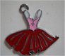 bedeltje/charm emaille:balletjurkje rood - 30x31 mm(nog 12) - 1 - Thumbnail