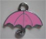 bedeltje/charm emaille:paraplu rose - 21x19 mm (nog 17) - 1 - Thumbnail