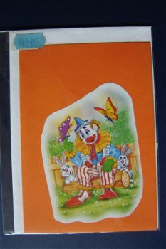 nr.449 D.H.Z.3d setje, / CLOWN op boomstam - 1