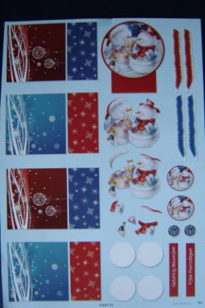 nr.320 KERST knipvel sneeuwpopjes - nr. 1