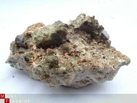 #2 Vesuvianiet MINI-Topper GROTE Olivijnkleurige kristallen - 1