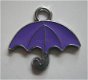 bedeltje/charm emaille: paraplu paars - 21x19 mm (nog11 st.) - 1 - Thumbnail