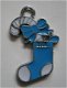 bedeltje/charm emaille:kerstsok blauw - 27x18 mm(nog 12st) - 1 - Thumbnail