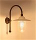 Loodgrijze stallamp Piavon met witte emaille kap - 1 - Thumbnail
