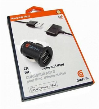 Griffin usb autolader voor iPads en iPhones, Nieuw, €12 - 1