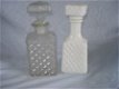 2 retro glazen karaffen 1 blank glas en 1x wit h 25 cm puntg - 1 - Thumbnail