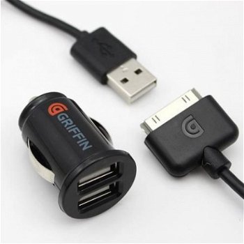 Griffin Dual USB Car Charger iPhone & iPod-USB kabel, Nieuw, - 1