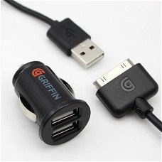 Griffin Dual USB Car Charger iPhone & iPod-USB kabel, Nieuw,