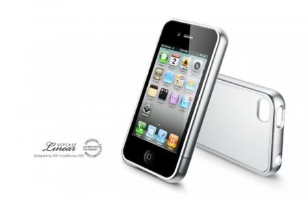 SGP iPhone 4 4S Case Linear Color Series Silver White,Nieuw, - 1
