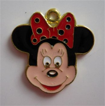 bedeltje/charm emaille:minnie mouse - 27x26 mm(nog 5) - 1