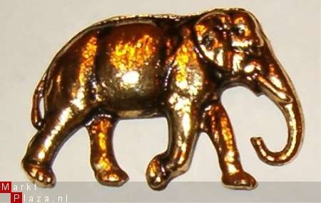 Goudkleurige olifant broche - 1