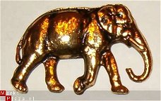 Goudkleurige olifant broche