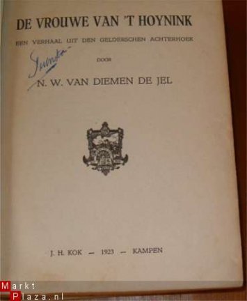 De Vrouwe van 't Hoynink door N.W van Diemen de Jel 1923 - nr. 1